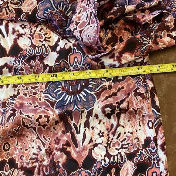 Pink Floral Cold Shoulder RuffleTop - Picture 15 of 16